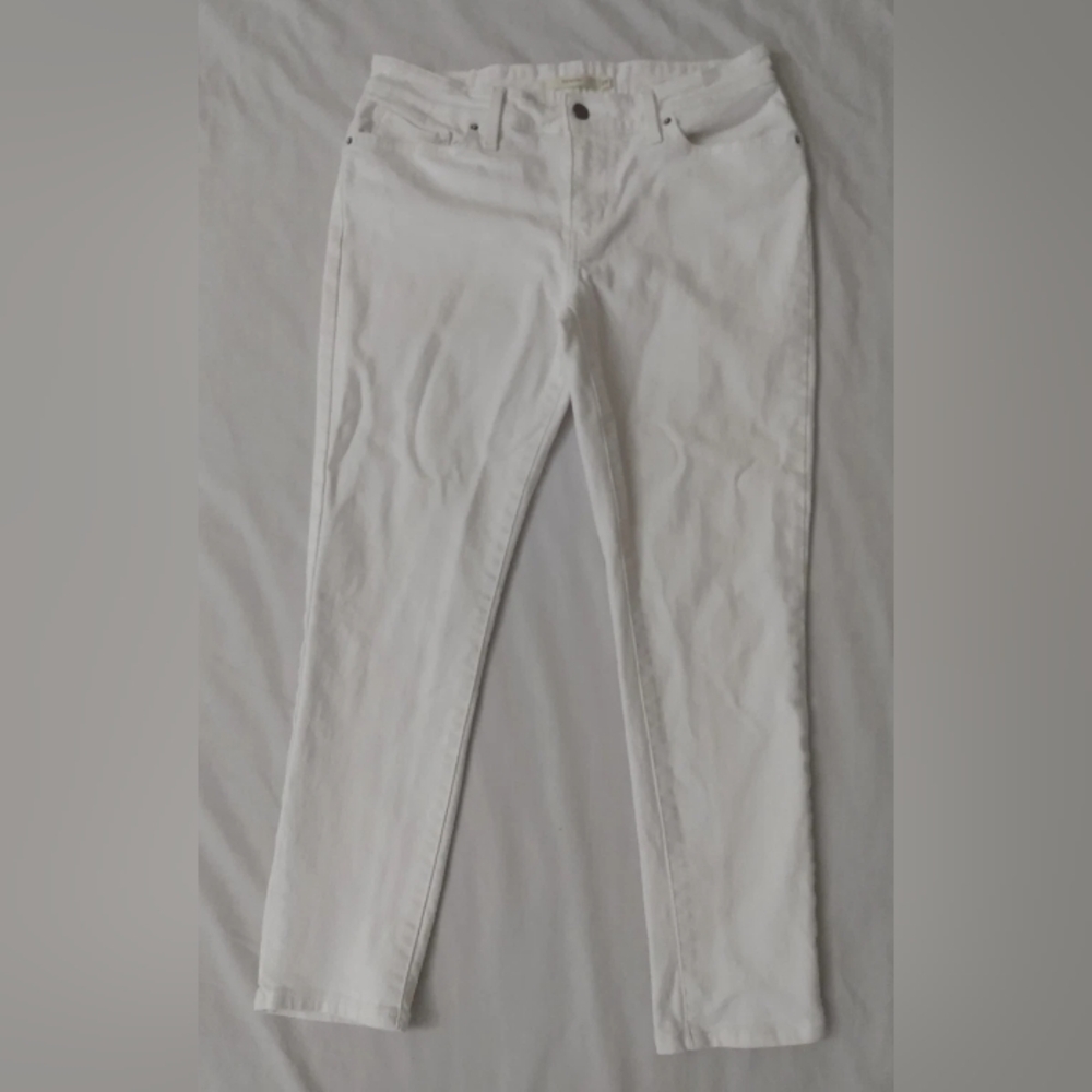 WOMENS LEVIS 711 SKINNY JEANS WHITE SIZE 29 meas. 30 X 25